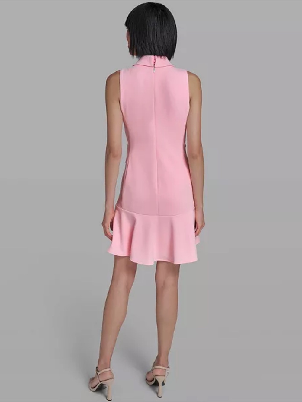 Karl Lagerfeld Pink Sleeveless Midi Dress with Button Front - Picture 4 of 9